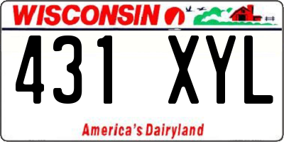 WI license plate 431XYL