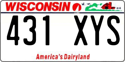 WI license plate 431XYS