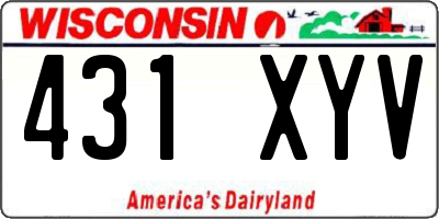 WI license plate 431XYV