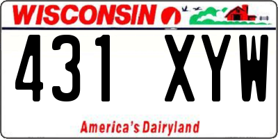 WI license plate 431XYW