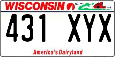 WI license plate 431XYX