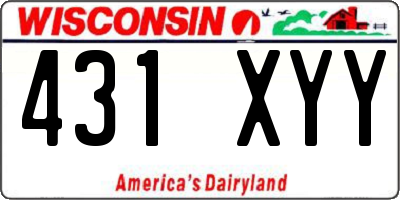 WI license plate 431XYY