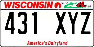 WI license plate 431XYZ