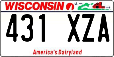 WI license plate 431XZA