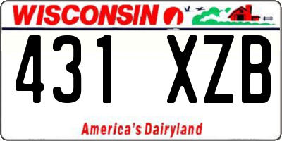 WI license plate 431XZB