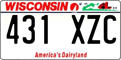 WI license plate 431XZC