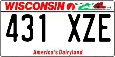 WI license plate 431XZE