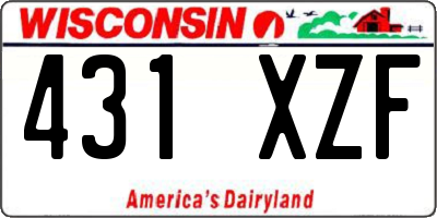 WI license plate 431XZF