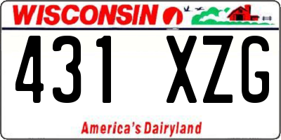 WI license plate 431XZG