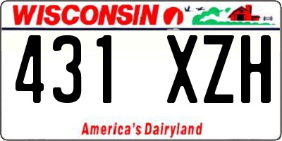 WI license plate 431XZH
