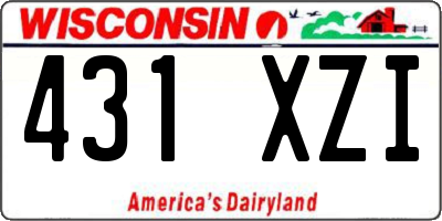 WI license plate 431XZI