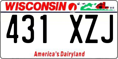 WI license plate 431XZJ