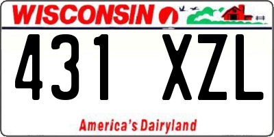 WI license plate 431XZL