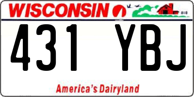 WI license plate 431YBJ