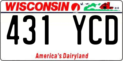 WI license plate 431YCD