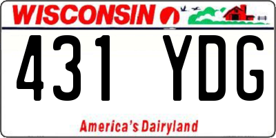 WI license plate 431YDG