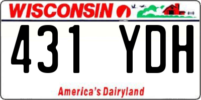 WI license plate 431YDH