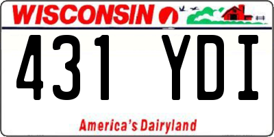 WI license plate 431YDI