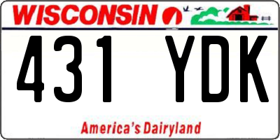 WI license plate 431YDK