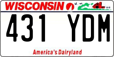 WI license plate 431YDM