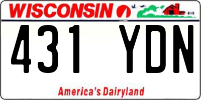 WI license plate 431YDN
