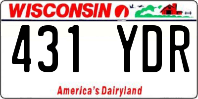 WI license plate 431YDR