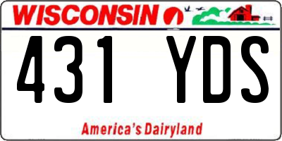 WI license plate 431YDS