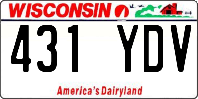 WI license plate 431YDV