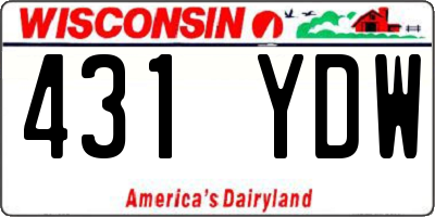 WI license plate 431YDW
