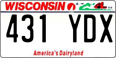WI license plate 431YDX
