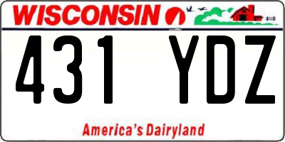 WI license plate 431YDZ