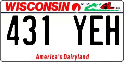 WI license plate 431YEH