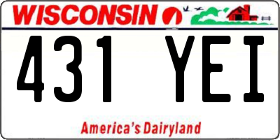 WI license plate 431YEI
