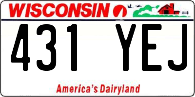 WI license plate 431YEJ