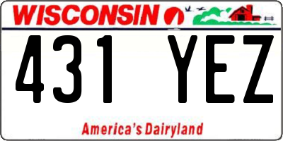 WI license plate 431YEZ