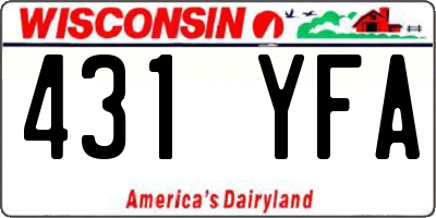 WI license plate 431YFA