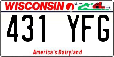 WI license plate 431YFG