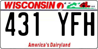 WI license plate 431YFH