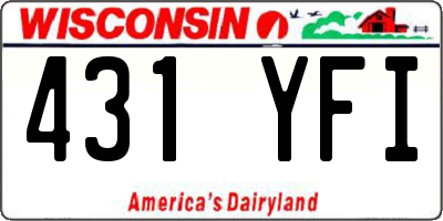 WI license plate 431YFI
