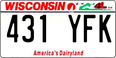 WI license plate 431YFK