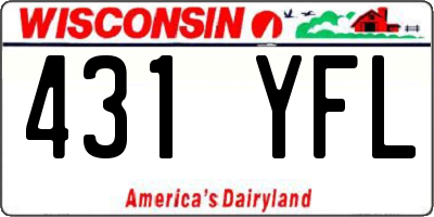 WI license plate 431YFL
