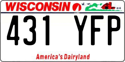 WI license plate 431YFP