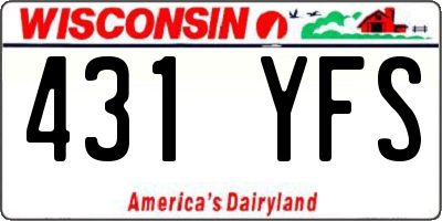 WI license plate 431YFS