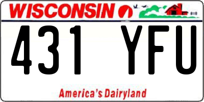 WI license plate 431YFU