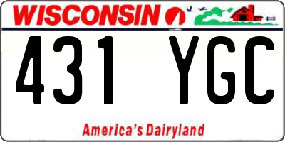 WI license plate 431YGC