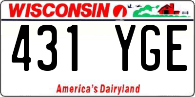 WI license plate 431YGE