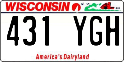 WI license plate 431YGH
