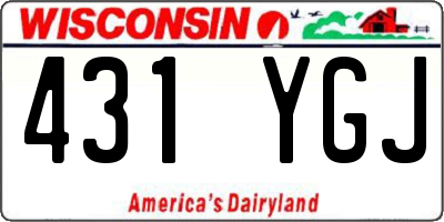 WI license plate 431YGJ