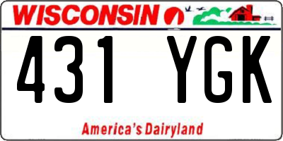 WI license plate 431YGK