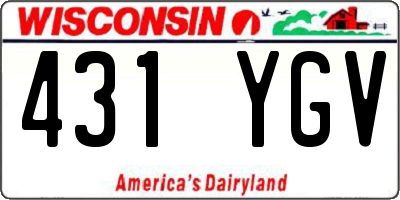 WI license plate 431YGV